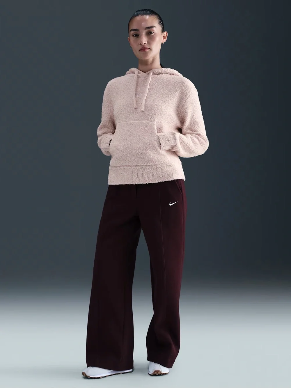 Nike Blush Pink Women's Sportswear Phoenix Cozy Bouclé Outfit